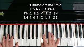 F Minor SCALE LEARN How to PLAY Piano  Beginner LESSON [upl. by Vaules]