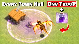 Every Town Hall vs All 1 Super Troops  Clash of Clans [upl. by Eintirb787]