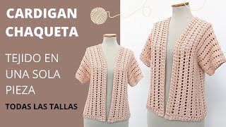 Como tejer cardigan  Chaqueta crochet en todas las tallas paso a paso [upl. by Stoddart950]