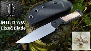 ✅ NEW Kizer MILITAW Fixed Blade Nitro V Steel Jonathan Styles Design [upl. by Yejus89]