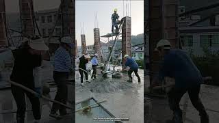 Column concreting process using a lifting mechanism [upl. by Daeriam]