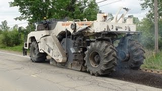 Wirtgen WR 2400 Cold Recycler In Action Video HD Milling Asphalt w Heavy Equipment [upl. by Freda733]