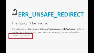 Google Chrome error This site cant be reached ERRUNSAFEREDIRECT [upl. by Nehte905]