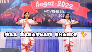 Maa Saraswati sharde🙏 Easy duet dance performance Saraswati Vandana 🌸maasaraswati youtube [upl. by Huskamp]