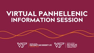 Family amp Supporters Virtual Panhellenic Information Session [upl. by Anilrats]