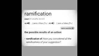 The meaning of ramification in English [upl. by Atiuqihc]