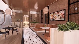 walkthrough cafe interior design [upl. by Eseuqcaj643]