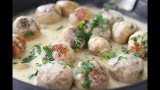 Boulettes de poulet Sauce Crémeuse  Swedish Meatballs [upl. by Suivatnad]