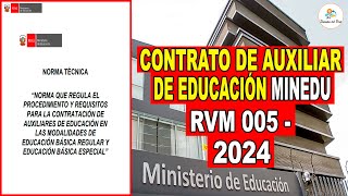 ✅CONTRATACIÓN DE AUXILIAR DE EDUCACIÓN 2024 NIVEL INICIAL Y SECUNDARIA [upl. by Nylzaj180]