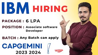 IBM  Capgemini  Apotnet Hiring Any Batch  fresher JOBS  2023 2024 2025 [upl. by Danziger]