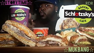 ☆☆Schlotzskys Mukbang☆☆ Awkward MomentStoryTime [upl. by Leonerd]