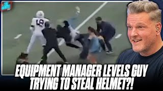 Equipment Manager LAYS OUT Person Stealing Helmet  The BIGGEST HITS From College Football Week 13 [upl. by Accemahs]