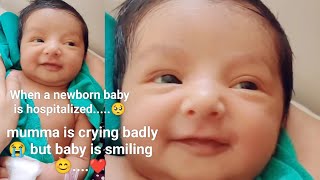 Meanwhile mom is crying badly 😭 but this newborn baby is smiling constantly 🥰😍 viral trending [upl. by Shapiro718]