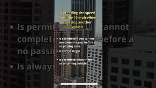 Exceeding the speed limit by 10 mph when shorts DMV Test [upl. by Clementius]