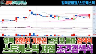 일목균형표 전환선이 기준선 근접 및 돌파 검색식스토케스틱 저점 조건검색식 [upl. by Andrade]