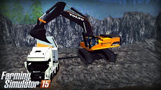 Farming Simulator 15 Volvo EC700B Mining amp Construction Economy mod [upl. by Mortie524]