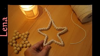 𝗠𝗮𝗰𝗿𝗮𝗺𝗲 with 𝗟𝗲𝗻𝗮 ⭐ Makramee Stern ⭐ Kreuzknoten ⭐ Macrame star ⭐ Square Knot [upl. by Eidolem379]