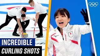 The most INCREDIBLE Curling Shots at Beijing 2022 [upl. by Diandre12]