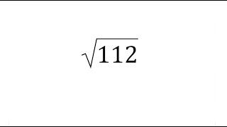 How to Find Square Root of 112  Square root of a non perfect square number  Square Root of 112 [upl. by Assirrec]