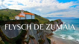 FLYSCH DE ZUMAIA  ERMITA DE SAN TELMO  PAÍS VASCO 4K  RUTA DE SENDERISMO [upl. by Ahsitam]