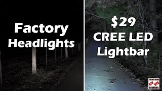 Auxbeam 12 inch CREE LED light bar TEST REVIEW on ATV  Worth 29 [upl. by Blen43]