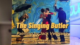 Toddler painting canvas to The Singing Butler by Jack Vettriano [upl. by Viquelia]