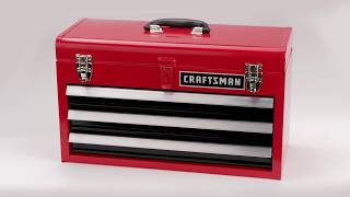 CRAFTSMAN Portable 3Drawer Steel Lockable Tool Box [upl. by Julianna]