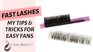 Fast Lashes Self Flowering Easy Fan Self Fan Eyelash Extensions  Handmaking Them On Your Own [upl. by Eerrehs]