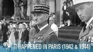 It Happened In Paris WWII Nazi Occupation 1942 amp 1944  British Pathé [upl. by Artsa497]