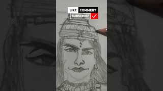 Saraswati Mata sketch drawinganshdrawingworld youtubevideo [upl. by Erline]