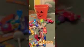 Emma collected lots of candies this Halloween 🎃 emma halloween trickortreat pumkin funny [upl. by Coraline]