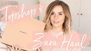 ZARA amp TOPSHOP HAUL UNBOXING  TRY ON  Hello October [upl. by Penny]