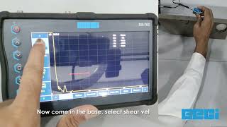 UItrasonic Flaw Detector DS 702  Angle probe on V1 Calibration manual [upl. by Kellyann714]