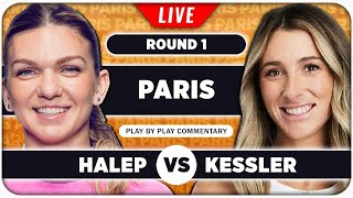 HALEP vs KESSLER • WTA Paris 2024 • LIVE Tennis PlaybyPlay Stream [upl. by Yrekcaz]