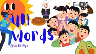 un words  Word Family  UN  Phonics for Kids  CVC words  Letter U blends  Kids Education [upl. by Ball427]