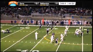 Bellarmine QB 15 Zack Kazakoff finds RB 2 Eric Redwood for a 35 Yard Gain [upl. by Ycaj]