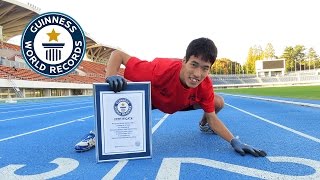 Guinness World Records Day 2014  Fastest 100m on All Fours [upl. by Yerhpmuh902]