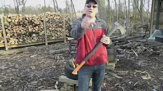 Check out the Fiskars X27 AXE in Action Splitting Wood [upl. by Ticon]