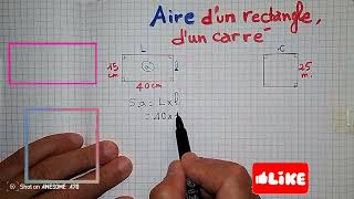 calculer lAire dun Rectangle dun carré explications simples et exemples [upl. by Enineg398]