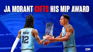 Ja Morant GIFTS His MIP Award To Desmond Bane 💙  Highlights Shorts [upl. by Laehcim]