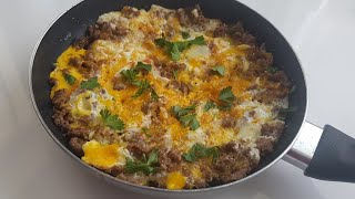 وصفة بيض باللحم المفروم للفطور والعشاء Egg mincemeat recipe for breakfast and dinner [upl. by Libyc657]