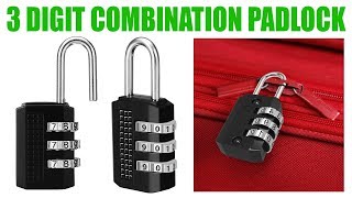 how to set amp reset 3 digit combination padlock [upl. by Tirreg54]