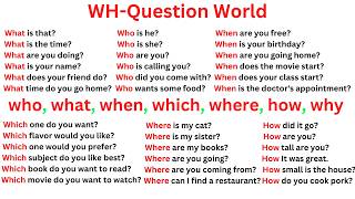 WH Questions in English  500 Common Questions and Answers examples  What How Where Which When [upl. by Stace]