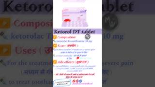 Ketorol DT tablet  Ketorolac Tromethamine 10mg tablet painrelief teethpain medicine pain [upl. by Eiramave287]