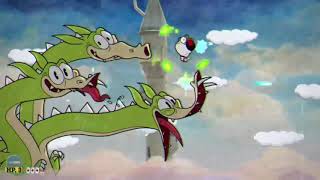 Cuphead  Grim Matchstick Green Dragon Regular Boss Fight Xbox One Gameplay [upl. by Harlen]