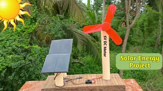 How to make mini solar fan at home  School science project video  solar fan working model [upl. by Notyrb]