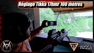 Tikka t1x mtr 17hmr réglages a 100 mètres en stand de tir [upl. by Anatnahs]