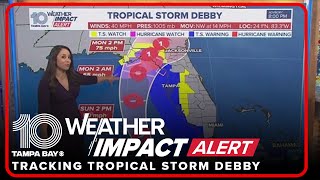 Tropical Storm Debby starts to bring rain and wind to Florida [upl. by Atidnan]