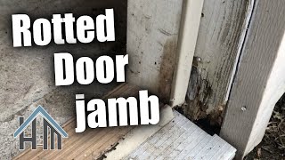 How to fix repair replace rotted exterior door jamb Easy [upl. by Car531]