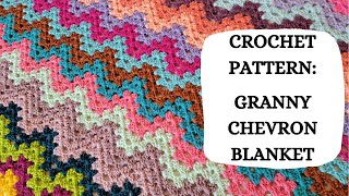 Crochet Pattern Granny Chevron Blanket  Tutorial DIYBeginner CrochetEasy CrochetCute Pretty 💓 [upl. by Sateia618]